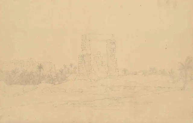 Temple of Umm Ubayda — by Linant de Bellefonds 1820