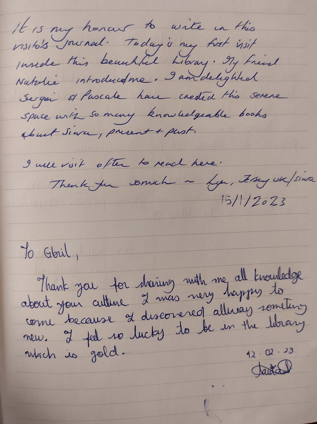 The Black Lions have their Visitors' Book!