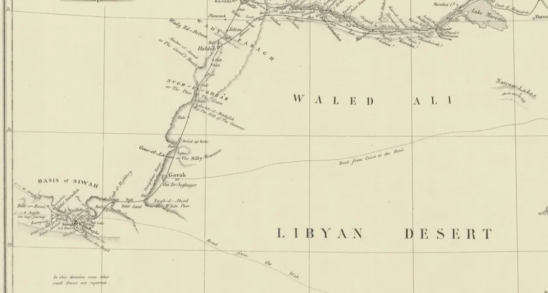 Map to Illustrate the Journey from Alexandria (Egypt) to The Oasis of Siwah Performed in the Autumn of 1847 / Constructed by Bayle St John; Lithographed by Alexis Housselin. 1850