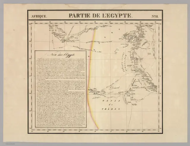 Partie de l'Egypte. Afrique no. 11. (Dresse par Ph. Vandermaelen, lithographie par H. Ode. Troisieme partie. - Afrique. Bruxelles. 1827)
