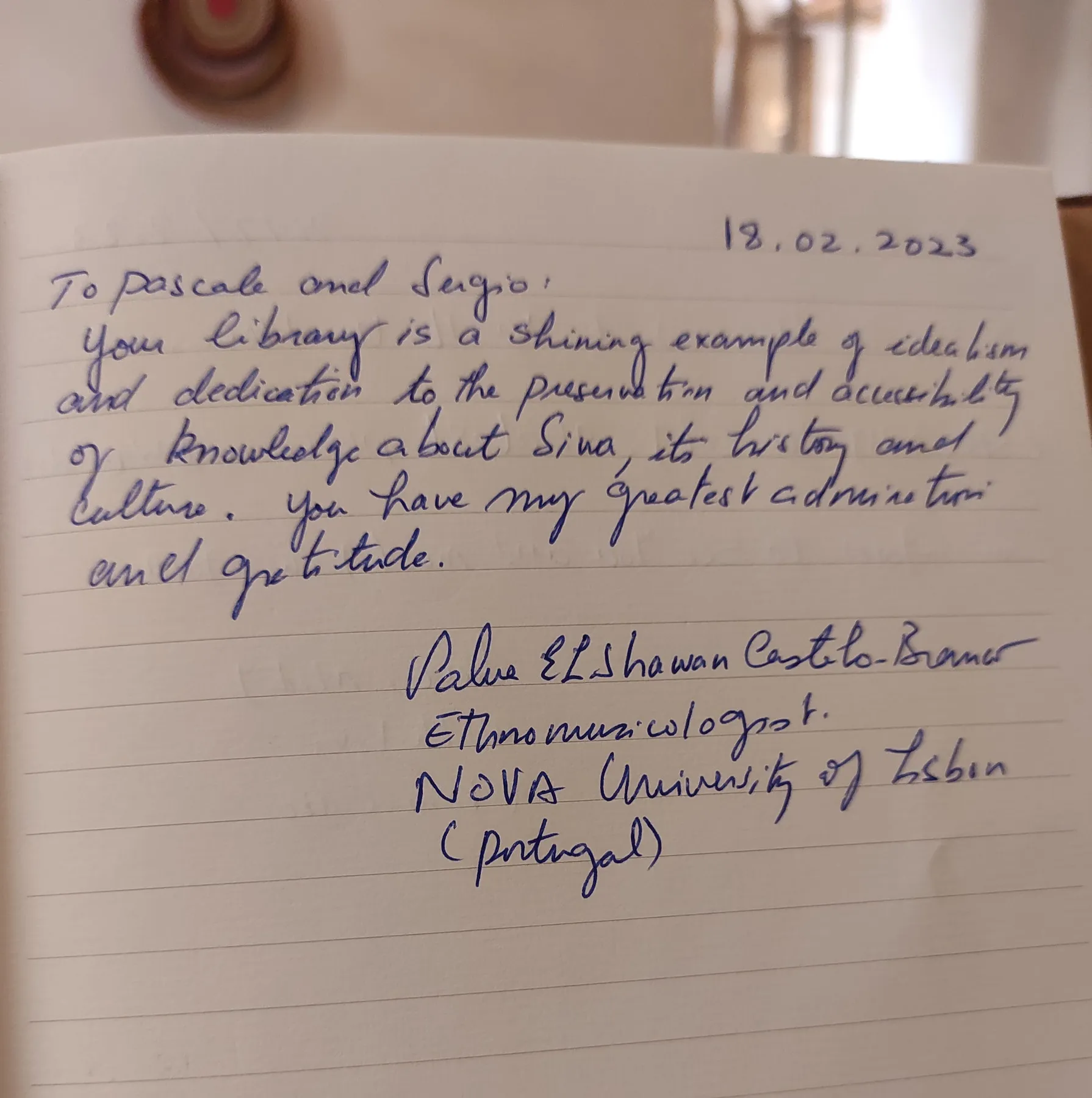 The Black Lions have their Visitors' Book!