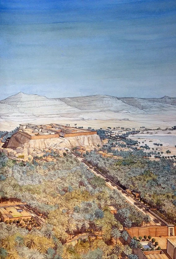 L'acropole d'Aghourmi à Siwa, restitution de Jean-Claude Golvin